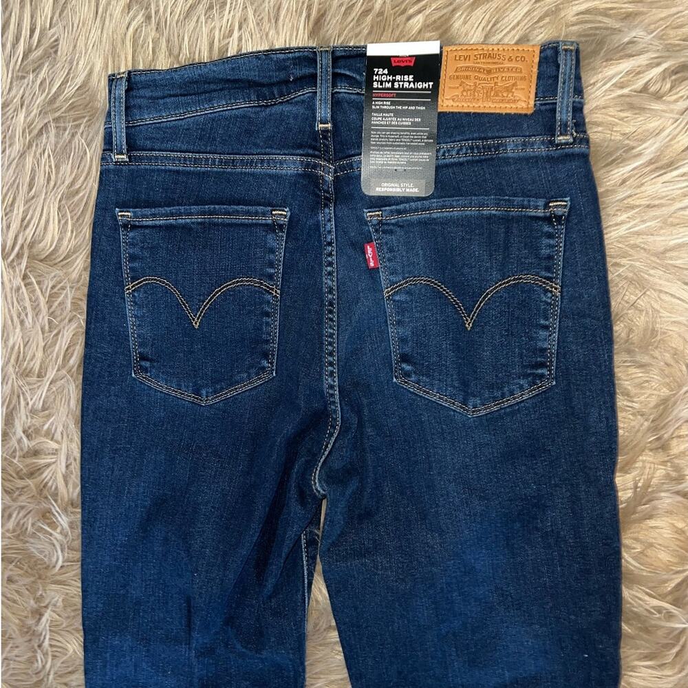 New Levi's womens 724 High Rise Slim Straight Denim Jeans Size 27 X 28 - Picture 10 of 10